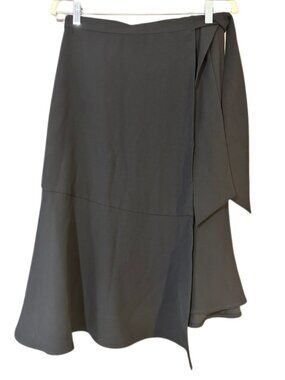 NWT Express Black Wrap Skirt Asymmetrical Tie Waist Size 6